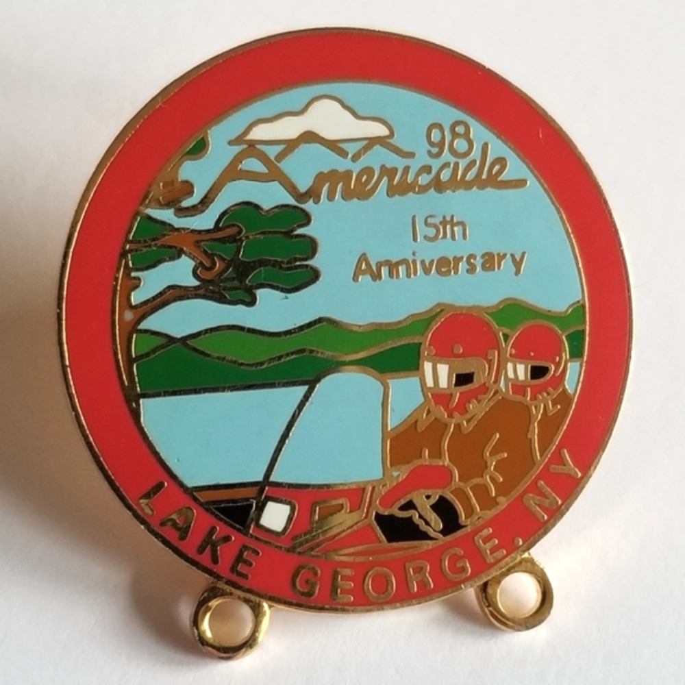 Vintage 1998 Americade pin St George New York brooch motorcycle rally